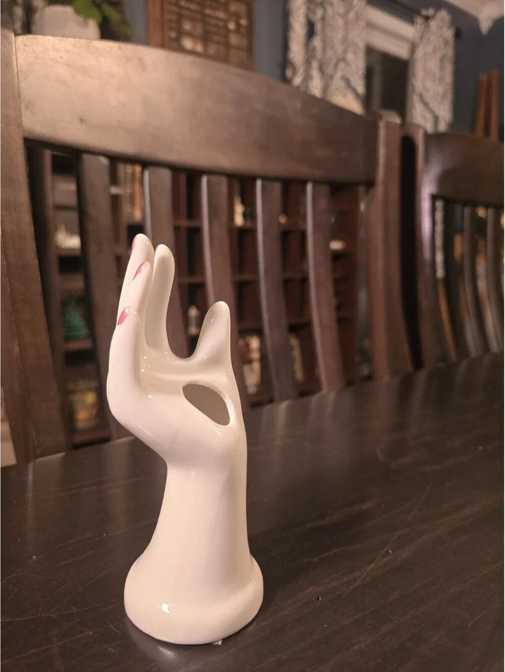 Small White Hand Ring Holder Bud Vase Propagations Plants Jewelry Holder